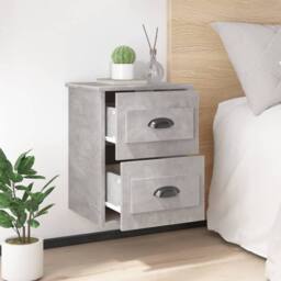 Berkfield Home Elegant Wall-mounted Bedside Cabinets 2 pcs Concrete Grey 41.5x36x53cm - Size: 41.5x36x53 cm - thumbnail 4
