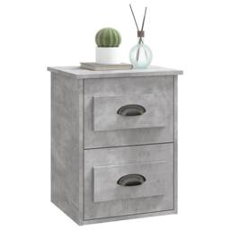 Berkfield Home Elegant Wall-mounted Bedside Cabinets 2 pcs Concrete Grey 41.5x36x53cm - Size: 41.5x36x53 cm - thumbnail 5
