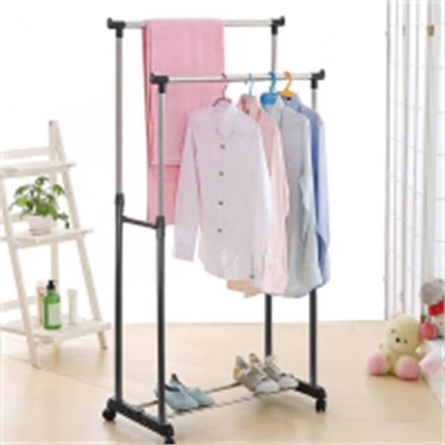Nordara Clothes Coat Garment Hanging Rail Rack Storage Stand On Wheels in Silver - image 1