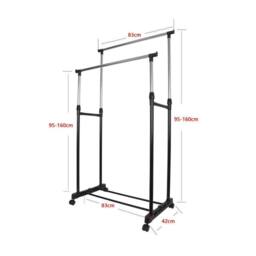 Nordara Clothes Coat Garment Hanging Rail Rack Storage Stand On Wheels in Silver - thumbnail 2