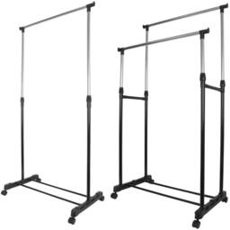 Nordara Clothes Coat Garment Hanging Rail Rack Storage Stand On Wheels in Silver - thumbnail 5