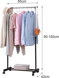 Nordara Clothes Coat Garment Hanging Rail Rack Storage Stand On Wheels in Silver - thumbnail 4