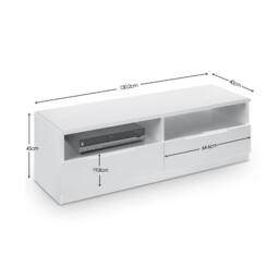 Cheshire Premium Stratton 2 Drawer Media Unit in White - thumbnail 3
