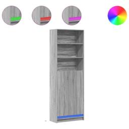 Berkfield Home Highboard with LED Grey Sonoma 69x32.5x200 cm Engineered Wood - thumbnail 3