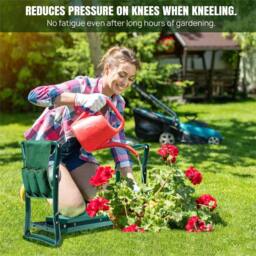 Nordara Portable Folding Garden Kneeler Foam Padded Knee Pad Seat Stool in Green - thumbnail 4