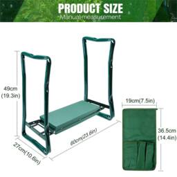 Nordara Portable Folding Garden Kneeler Foam Padded Knee Pad Seat Stool in Green - thumbnail 2