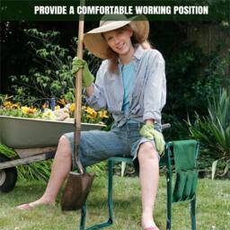 Nordara Portable Folding Garden Kneeler Foam Padded Knee Pad Seat Stool in Green - thumbnail 3