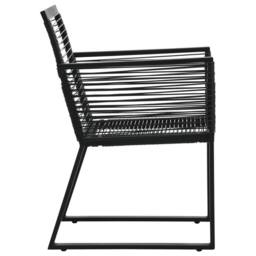 Berkfield Home Durable 3 Piece Outdoor Dining Set PVC Rattan Black - thumbnail 9