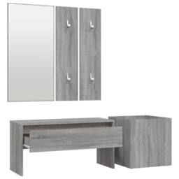 Berkfield Home Hallway Furniture Set Grey Sonoma Engineered Wood - thumbnail 5