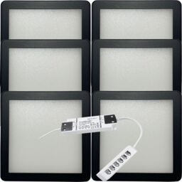 Loops 6x MATT BLACK Ultra-Slim Square Under Cabinet Kitchen Light & Driver Kit - Warm White Diffused LED - thumbnail 5