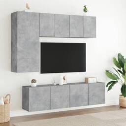 Berkfield Home TV Cabinets Wall-mounted 2 pcs Concrete Grey 60x30x41 cm - Size: 60 x 30 x 41 cm - thumbnail 3