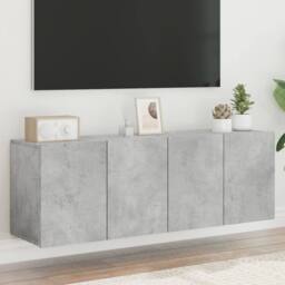Berkfield Home TV Cabinets Wall-mounted 2 pcs Concrete Grey 60x30x41 cm - Size: 60 x 30 x 41 cm - thumbnail 2