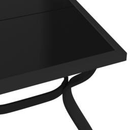 Berkfield Home Garden Table Black 180x80x70 cm Steel & Glass - Size: 180 x 80 x 70 cm - thumbnail 5