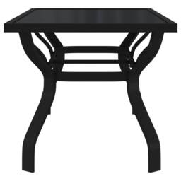 Berkfield Home Garden Table Black 180x80x70 cm Steel & Glass - Size: 180 x 80 x 70 cm - thumbnail 4