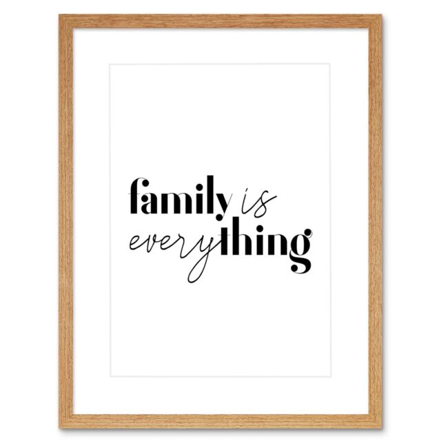 "Artery8 Wall Art Print Family is Everything Framed in Beige - Size: W7"" x H9""" - image 1