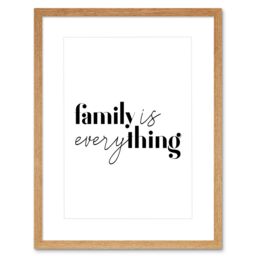 "Artery8 Wall Art Print Family is Everything Framed in Beige - Size: W7"" x H9""" - thumbnail 1