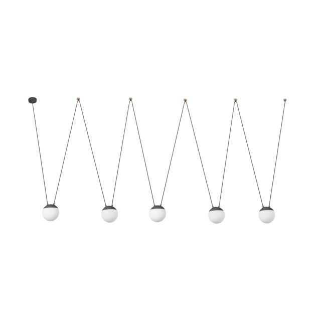 Netlighting Mine 5 Light Ceiling Pendant Wood Dark Grey E27