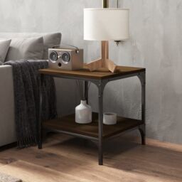Berkfield Home Side Tables 2 pcs Brown Oak 40x40x40 cm Engineered Wood - Size: 40 x 40 x 40 cm - thumbnail 4