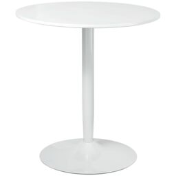 HOMCOM Round Dining Table, Modern Kitchen Table with Steel Base in White - thumbnail 2
