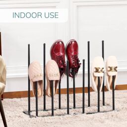 House of Home 6 Pair Welly Walking Boot Stand Dryer Metal Shoe Rack Garden Shed Home Storage in Black - thumbnail 4