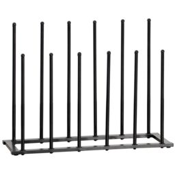 House of Home 6 Pair Welly Walking Boot Stand Dryer Metal Shoe Rack Garden Shed Home Storage in Black - thumbnail 3