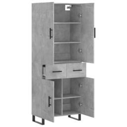 Berkfield Home Highboard Concrete Grey 69.5x34x180 cm Engineered Wood - thumbnail 4