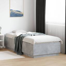 Berkfield Home Bed Frame without Mattress Concrete Grey 90x200 cm - thumbnail 2