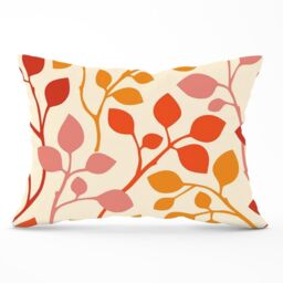 Warren Reed - Designer Colorful Autumn Leaves Cushions in Red - Size: 60 cm x 60 cm - thumbnail 1