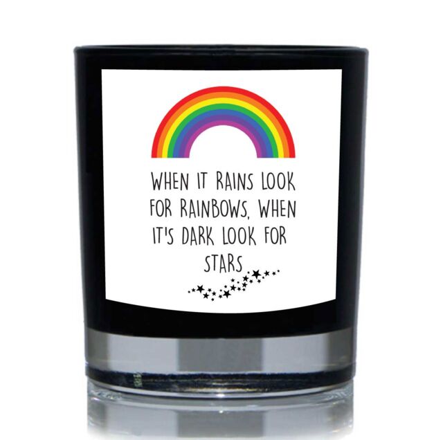 60 SECOND MAKEOVER When It Rains Look For Rainbows, When It's Dark look For Stars 20cl Candle in Black