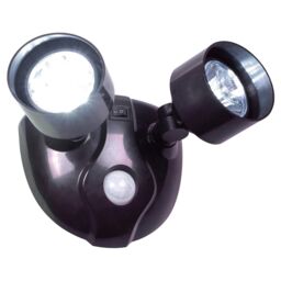 mysmartbuy Battery Powered Twin Head Motion Sensor Security Light - 160 Lumen Rotatable Outdoor Wall Lamp with 10 LEDs & 5m Detection Range in Black - thumbnail 4