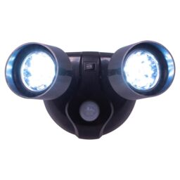 mysmartbuy Battery Powered Twin Head Motion Sensor Security Light - 160 Lumen Rotatable Outdoor Wall Lamp with 10 LEDs & 5m Detection Range in Black - thumbnail 2