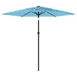 Berkfield Home Durable Garden Parasol with Steel Pole Blue 223x223x213 cm - Size: 223 x 223 x 213 cm - thumbnail 4