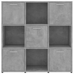 Berkfield Home Book Cabinet Concrete Grey 90x30x90 cm Engineered Wood - Size: 90 x 30 x 90 cm - thumbnail 6