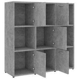 Berkfield Home Book Cabinet Concrete Grey 90x30x90 cm Engineered Wood - Size: 90 x 30 x 90 cm - thumbnail 5