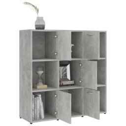 Berkfield Home Book Cabinet Concrete Grey 90x30x90 cm Engineered Wood - Size: 90 x 30 x 90 cm - thumbnail 4