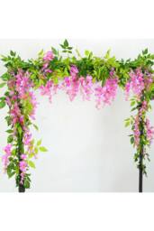 Living and Home 2 Pcs Artificial Wisteria Flowers Garland Decoration in Pink - thumbnail 2