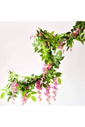 Living and Home 2 Pcs Artificial Wisteria Flowers Garland Decoration in Pink - thumbnail 4