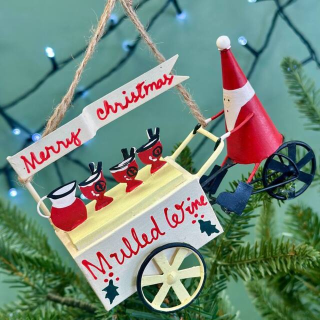 The Alphabet Gift Shop Mulled Wine Santa Bauble in Red