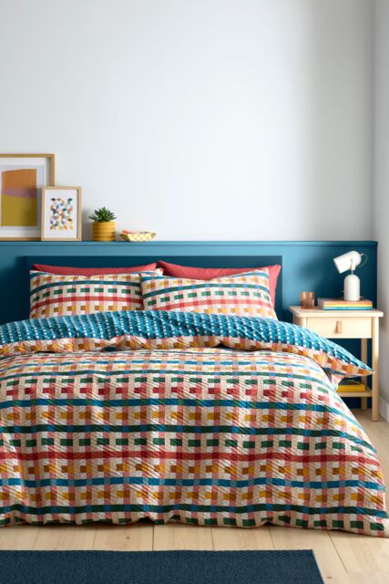 Fusion 'Rhett' Textured Geometric Pinsonic Duvet Cover Set - Size: Super King - image 1