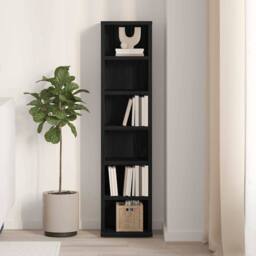 Berkfield Home Decorative CD Cabinet Black Oak 21x20x88 cm Engineered Wood - Size: 21 x 20 x 88 cm