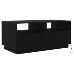 Berkfield Home Coffee Table with LED Lights Black Oak 90x49x40 cm - Size: 90 x 49 x 40 cm - thumbnail 8