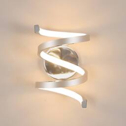 Pheashine Modern Chrome Spiral LED Wall Light 20W 3000K 20x14.5cm Warm White in Silver - Size: 20x14.5 cm - thumbnail 1
