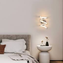 Pheashine Modern Chrome Spiral LED Wall Light 20W 3000K 20x14.5cm Warm White in Silver - Size: 20x14.5 cm - thumbnail 7