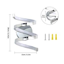 Pheashine Modern Chrome Spiral LED Wall Light 20W 3000K 20x14.5cm Warm White in Silver - Size: 20x14.5 cm - thumbnail 3