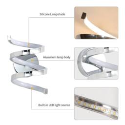 Pheashine Modern Chrome Spiral LED Wall Light 20W 3000K 20x14.5cm Warm White in Silver - Size: 20x14.5 cm - thumbnail 5