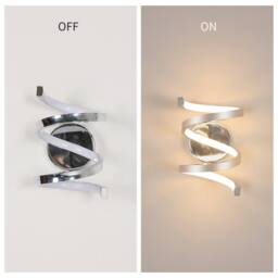 Pheashine Modern Chrome Spiral LED Wall Light 20W 3000K 20x14.5cm Warm White in Silver - Size: 20x14.5 cm - thumbnail 4
