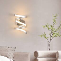 Pheashine Modern Chrome Spiral LED Wall Light 20W 3000K 20x14.5cm Warm White in Silver - Size: 20x14.5 cm - thumbnail 2