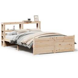 Berkfield Home Beautiful Bed Frame with Headboard without Mattress 140x200 cm in Light Brown - thumbnail 3