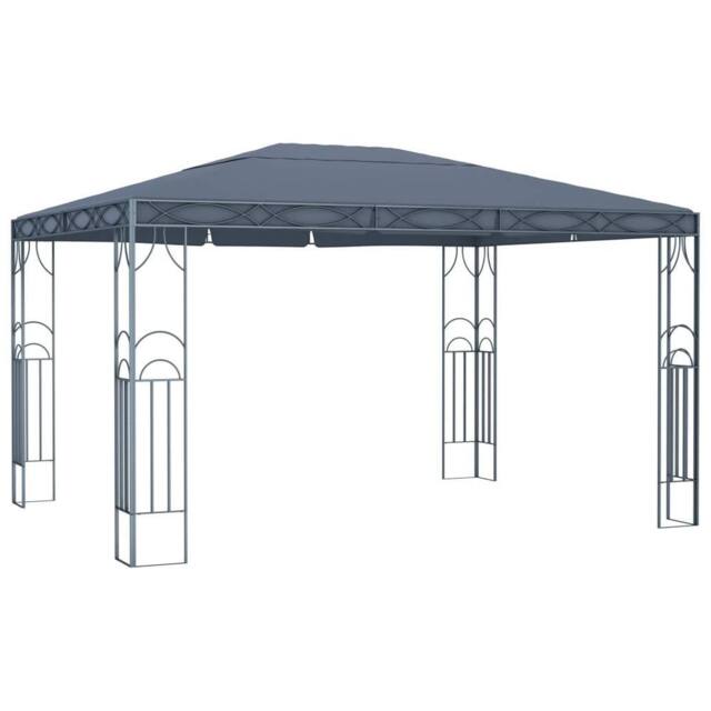 Berkfield Home Gazebo with LED String Lights 400x300 cm Anthracite in Dark Grey - image 1