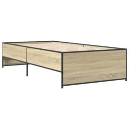 Berkfield Home Bed Frame without Mattress Sonoma Oak 75x190 cm Small Single in Light Tan - thumbnail 3
